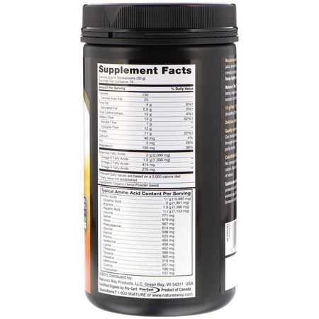 Hampprotein, Växtbaserat Protein, Sportnäring: Nature's Way, Organic, EfaGold, Hemp Protein & Fiber, Cold Milled Powder, 16 oz (454 g)