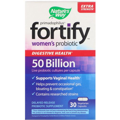 Nature's Way, Primadophilus, Fortify, Women's Probiotic, Extra Strength, 30 Vegetarian Capsules Review
