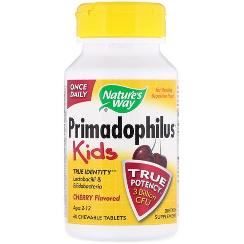 Nature's Way, Primadophilus Kids, Cherry, 60 Chewable Tablets Review