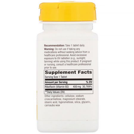 Vitamin B, Vitaminer, Kosttillskott: Nature's Way, Riboflavin Vitamin B2, 400 mg, 30 Tablets
