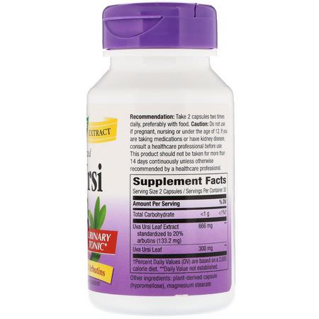 Uva Ursi, Homeopati, Örter: Nature's Way, Uva Ursi, Standardized, 60 Veg. Capsules