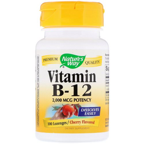 Nature's Way, Vitamin B-12, Cherry Flavored, 2,000 mcg, 100 Lozenges Review
