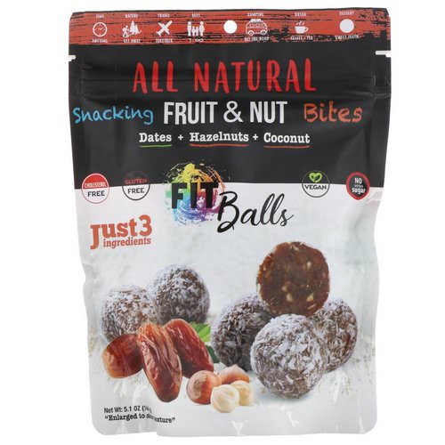 Nature's Wild Organic, All Natural, Snacking Fruit & Nut Bites, Fit Balls, Dates + Hazelnuts + Coconut, 5.1 oz (144 g) Review
