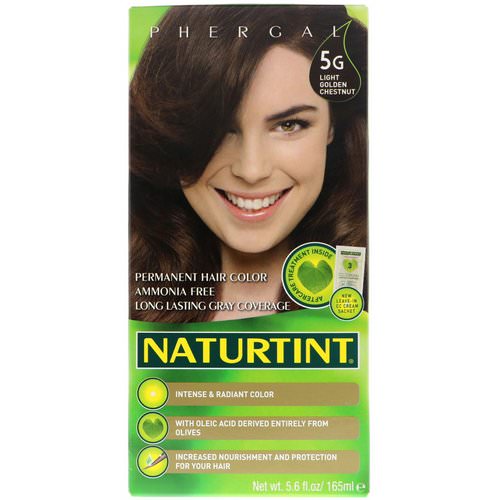 Naturtint, Permanent Hair Color, 5G Light Golden Chestnut, 5.6 fl oz (165 ml) Review