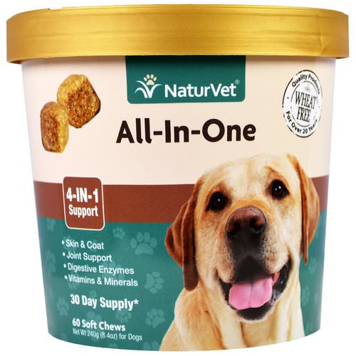 NaturVet, All-In-One, 4-In-1 Support, 60 Soft Chews, 8.4 oz. (240 g) Review