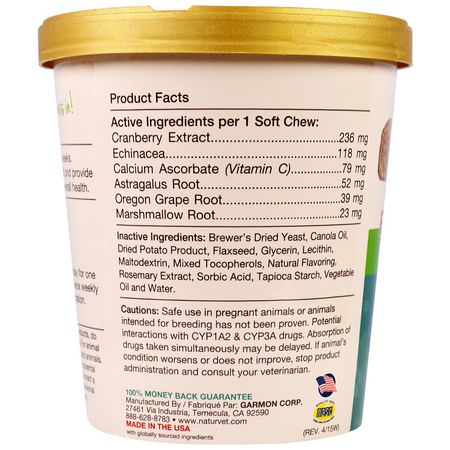 Mineraler, Vitaminer För Husdjur, Husdjur Örter, Kosttillskott För Husdjur: NaturVet, Cranberry Relief For Dogs Plus Echinacea, 60 Soft Chews, 6.3 oz (180 g)