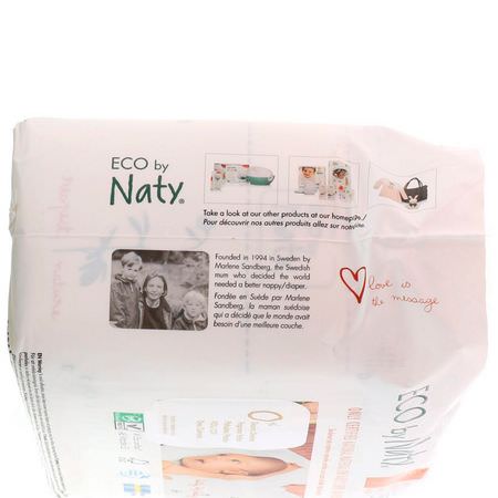 Engångsblöjor, Blöjor, Barn: Naty, Diapers for Sensitive Skin, Size 1, 4-11 lbs (2-5 kg), 25 Diapers