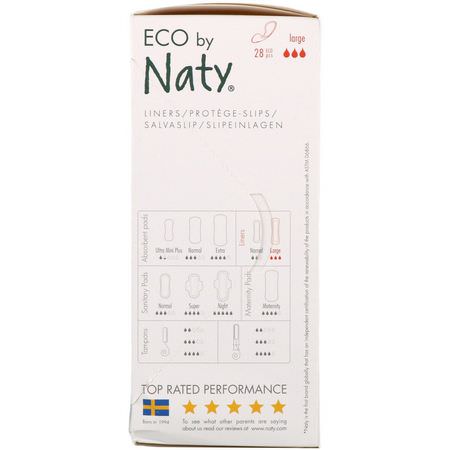 Pantyliners, Feminin Hygien, Bad: Naty, Panty Liners, Large, 28 Eco Pieces