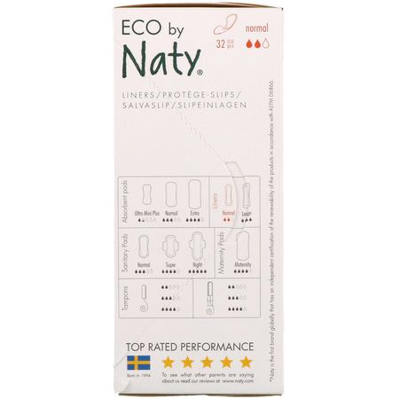 Pantyliners, Feminin Hygien, Bad: Naty, Panty Liners, Normal, 32 Eco Pieces
