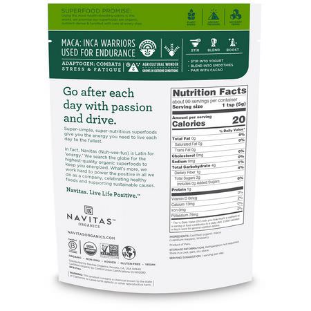 Maca, Homeopati: Navitas Organics, Organic Maca Powder, 16 oz (454 g)