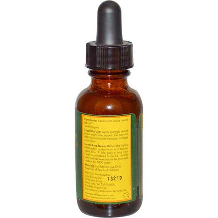 Neem, Homeopati, Örter: NeemAura, Organic, Neem Seed Oil, 1 fl oz (30 ml)