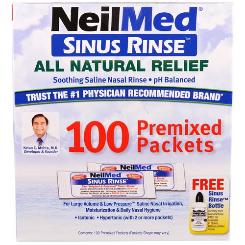 NeilMed, Sinus Rinse, All Natural Relief, 100 Premixed Packets Review