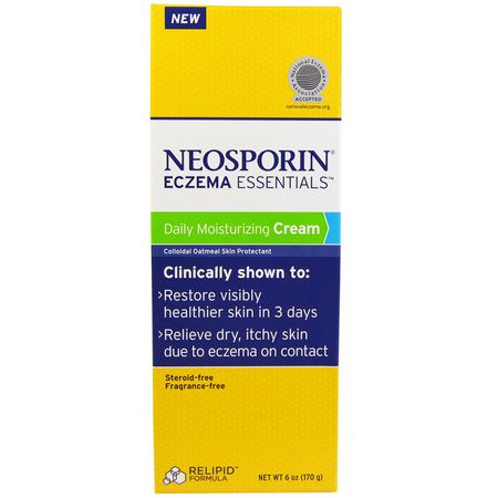 Eksem, Hudbehandling, Bad: Neosporin, Eczema Essentials, Daily Moisturizing Cream, 6 oz (170 g)