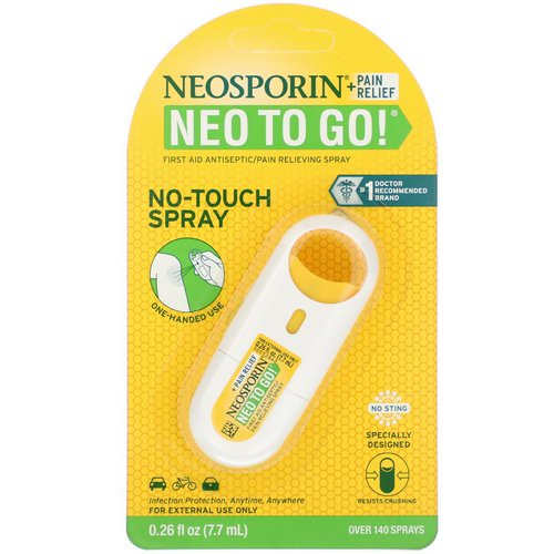 Neosporin, + Pain Relief, Neo To Go! First Aid Antiseptic/Pain Relieving Spray, 0.26 fl oz (7.7 ml) Review