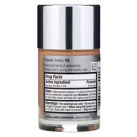 Liquid Foundation, Face, Makeup, Beauty: Neutrogena, Healthy Skin Liquid Makeup, SPF 20, Classic Ivory 10, 1 fl oz (30 ml)