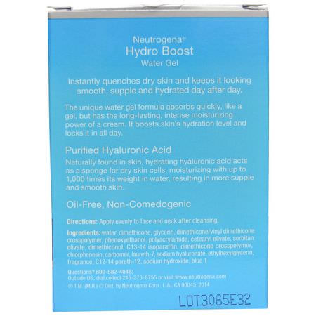 Grädde, Hyaluronsyraserum, Hydratisering, Serum: Neutrogena, Hydro Boost Water Gel, 1.7 oz (48 g)