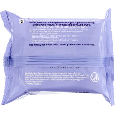 Makeup Removers, Makeup, Beauty: Neutrogena, Makeup Remover Cleansing Towelettes, Night Calming, 25 Pre-Moistened Towelettes