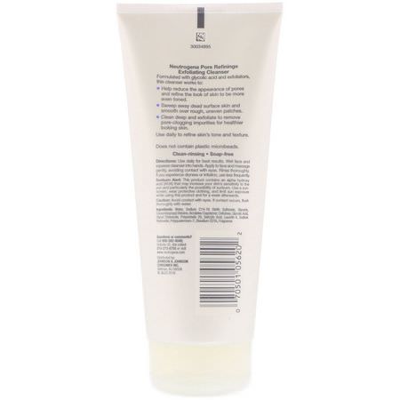 Scrub, Exfoliators, Cleansers, Face Wash: Neutrogena, Pore Refining, Exfoliating Cleanser, 6.7 fl oz (198 ml)
