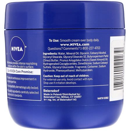 Lotion, Bad: Nivea, Body Cream, Essentially Enriched, 13.5 fl oz (382 g)