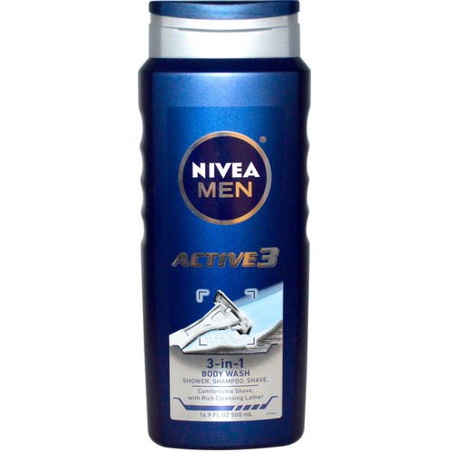 Nivea, Men, 3-in-1 Body Wash, Active 3, 16.9 fl oz (500 ml) Review