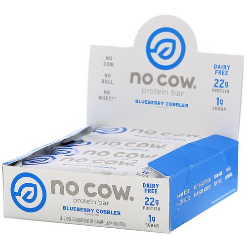 No Cow, Protein Bar, Peanut Butter Chocolate Chip, 12 Bars, 2.12 oz (60 g) Each Review