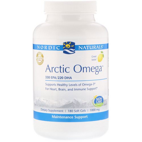 Nordic Naturals, Arctic Omega, Lemon Flavor, 1000 mg, 180 Soft Gels Review