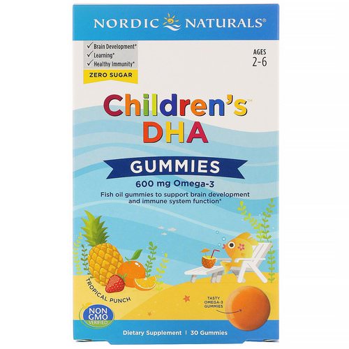 Nordic Naturals, Children's DHA Gummies, Tropical Punch, 600 mg, 30 Gummies Review
