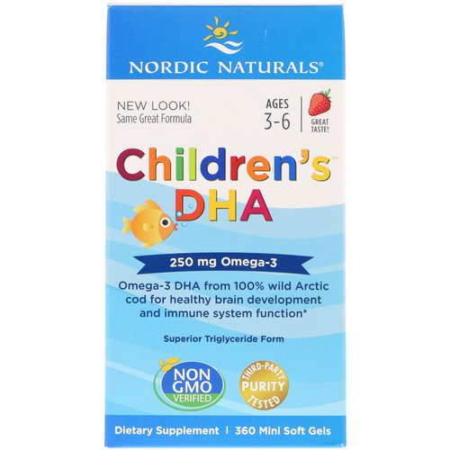 Nordic Naturals, Children's DHA, Strawberry, 360 Mini Soft Gels Review