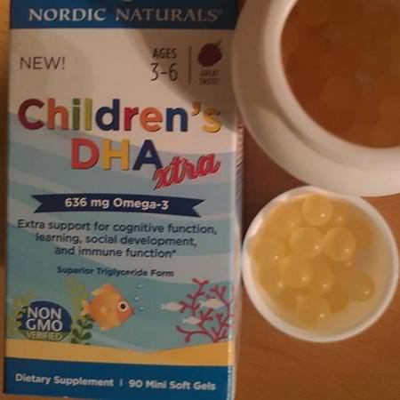 Nordic Naturals, Children's DHA Xtra, Berry Punch, 636 mg, 90 Mini Soft Gels