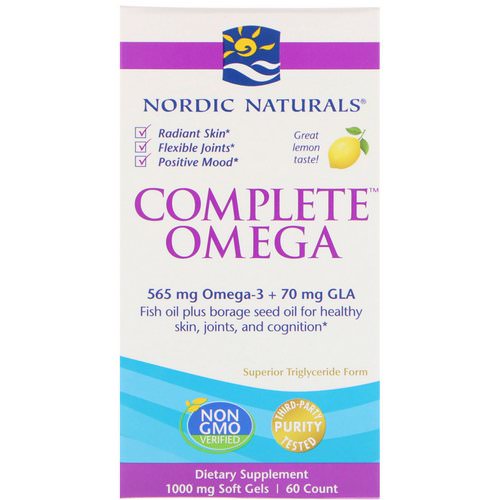 Nordic Naturals, Complete Omega, Lemon, 1,000 mg, 60 Soft Gels Review