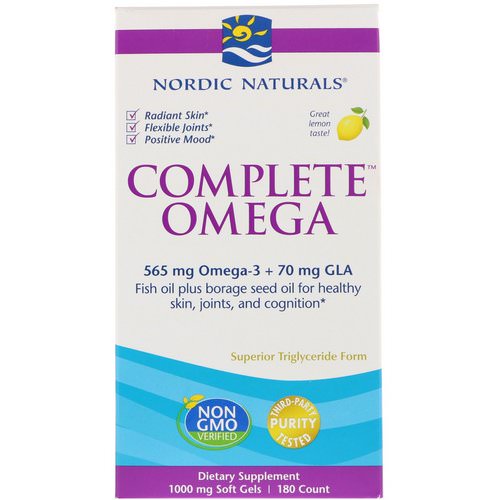 Nordic Naturals, Complete Omega, Lemon, 1000 mg, 180 Soft Gels Review