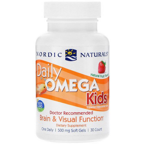 Nordic Naturals, Daily Omega Kids, Natural Fruit Flavor, 500 mg, 30 Soft Gels Review