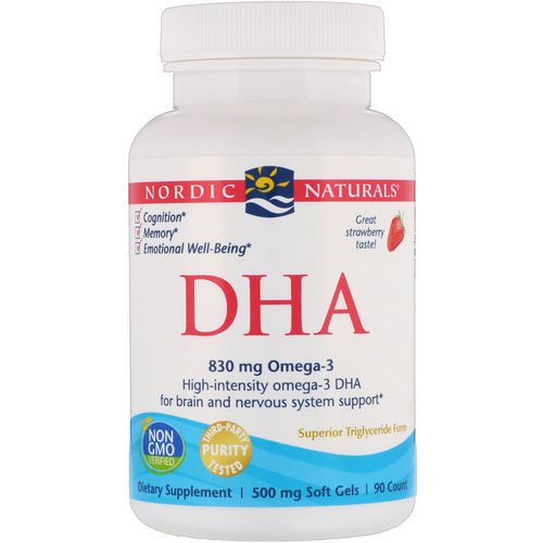 Nordic Naturals, DHA, Strawberry, 500 mg, 90 Soft Gels Review