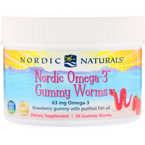 Nordic Naturals, Nordic Omega-3 Gummy Worms, Strawberry Gummy, 30 Gummy Worms Review