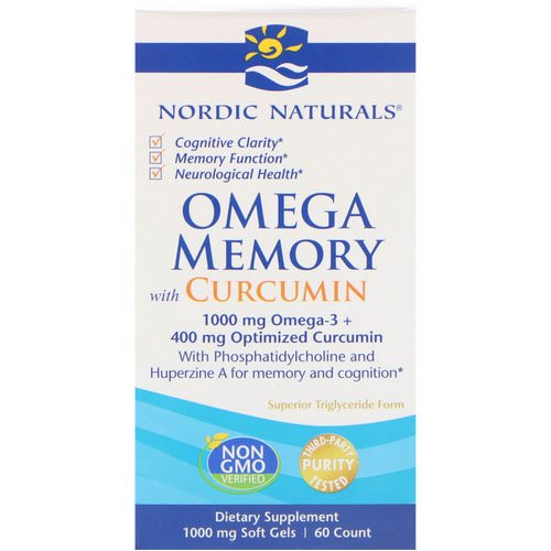 Nordic Naturals, Omega Memory with Curcumin, 1000 mg, 60 Soft Gels Review