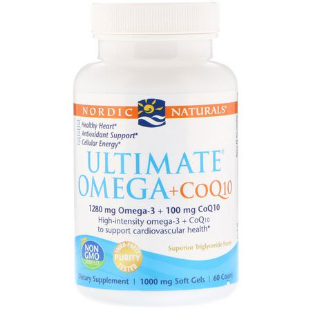 Nordic Naturals Omega-3 Fish Oil Coenzyme Q10 CoQ10 Formulas - Koenzym Q10, Coq10, Antioxidanter, Omega-3 Fiskolja