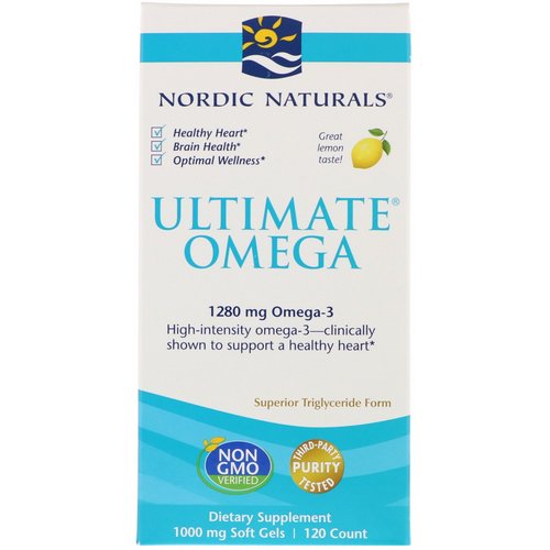 Nordic Naturals, Ultimate Omega, Lemon, 1,280 mg, 120 Soft Gels Review