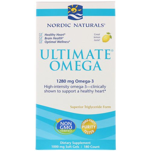 Nordic Naturals, Ultimate Omega, Lemon, 1,280 mg, 180 Soft Gels Review