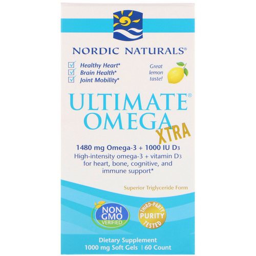 Nordic Naturals, Ultimate Omega Xtra, Lemon, 1,000 mg, 60 Soft Gels Review