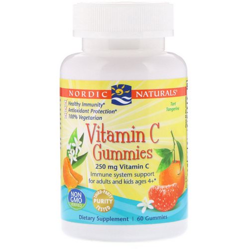 Nordic Naturals, Vitamin C Gummies, Tart Tangerine, 250 mg, 60 Gummies Review