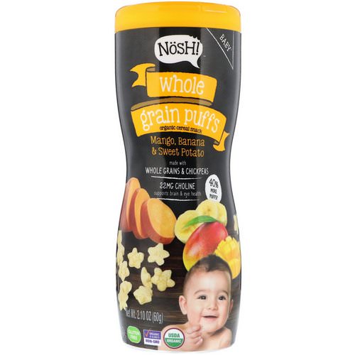 NosH! Baby, Whole Grain Puffs, Organic Cereal Snack, Mango, Banana & Sweet Potato, 2.10 oz (60 g) Review