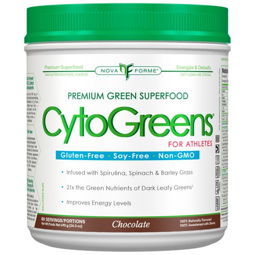 NovaForme, CytoGreens, Premium Green Superfood for Athletes, Chocolate, 1.51 lbs (690 g) Review