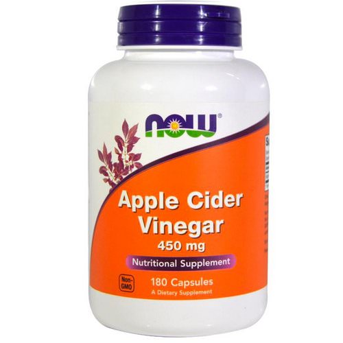 Now Foods, Apple Cider Vinegar, 450 mg, 180 Capsules Review