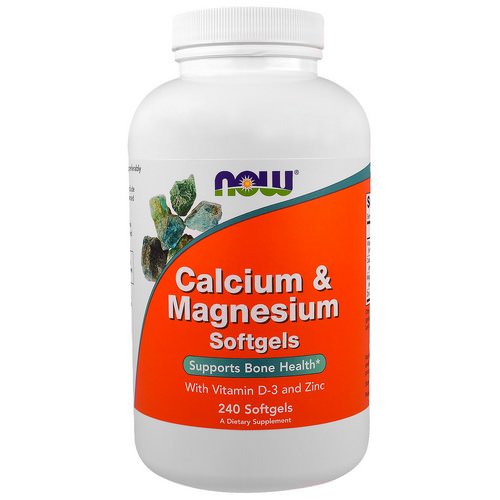 Now Foods, Calcium & Magnesium, with Vitamin D-3 and Zinc, 240 Softgels Review