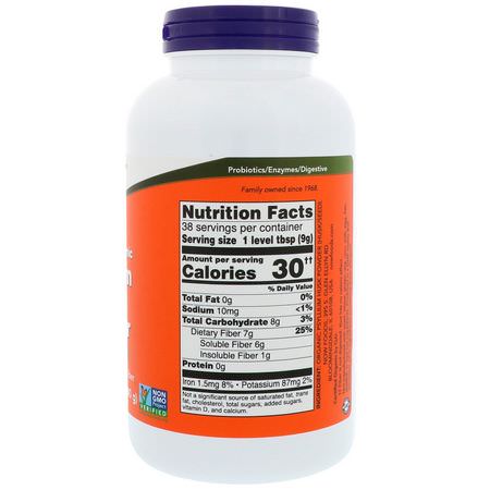 Rensa, Detox, Psyllium Husk, Fiber: Now Foods, Certified Organic, Psyllium Husk Powder, 12 oz (340 g)