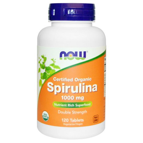 Now Foods, Certified Organic, Spirulina, 1000 mg, 120 Tablets Review