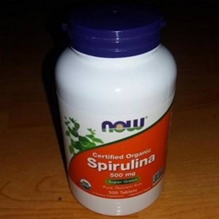 Now Foods, Certified Organic Spirulina, 500 mg, 180 Tablets