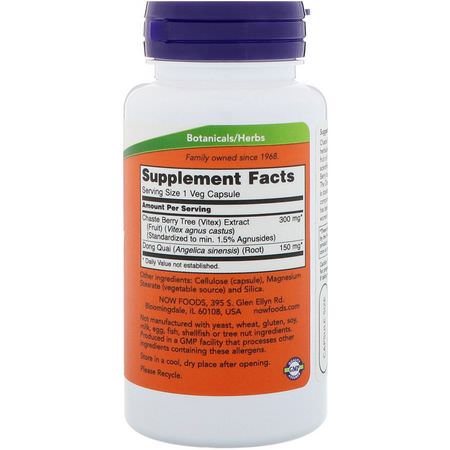 Chaste Berry Vitex, Homeopati, Örter: Now Foods, Chaste Berry Vitex Extract, 300 mg, 90 Veg Capsules