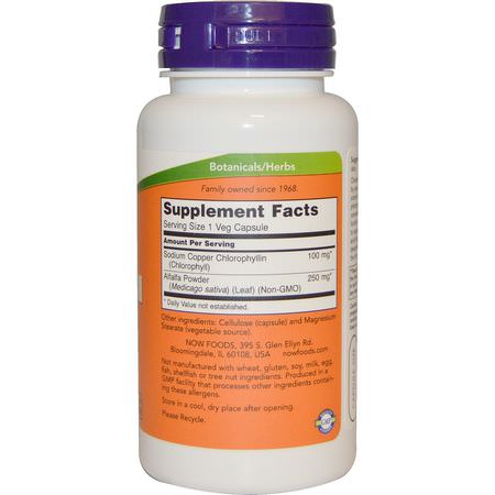 Klorofyll, Superfoods, Green, Supplements: Now Foods, Chlorophyll, 100 mg, 90 Veggie Caps