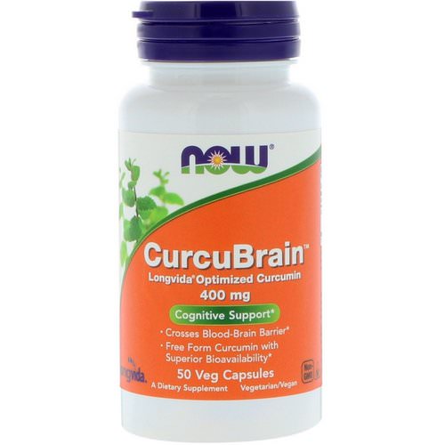 Now Foods, CurcuBrain, Cognitive Support, 400 mg, 50 Veg Capsules Review